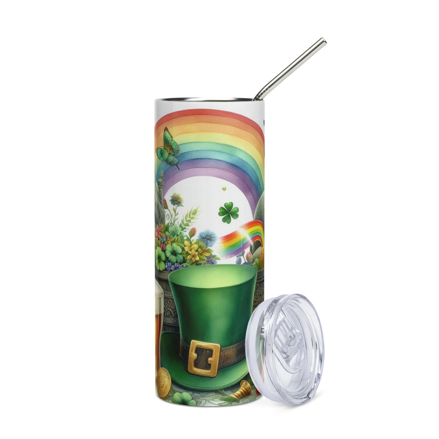 Stainless steel tumbler - St Patty's Day Rainbow 24