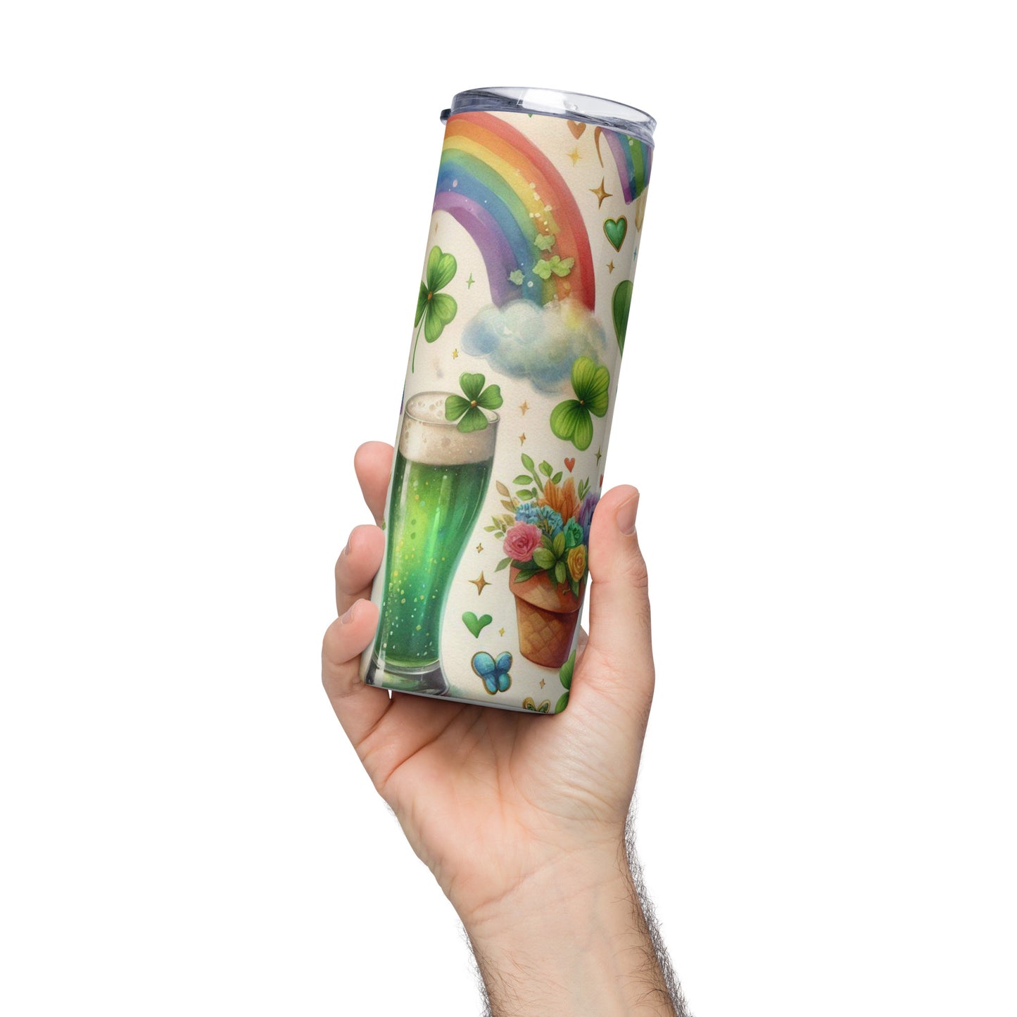 Stainless steel tumbler - St Patty's Day Rainbow 23