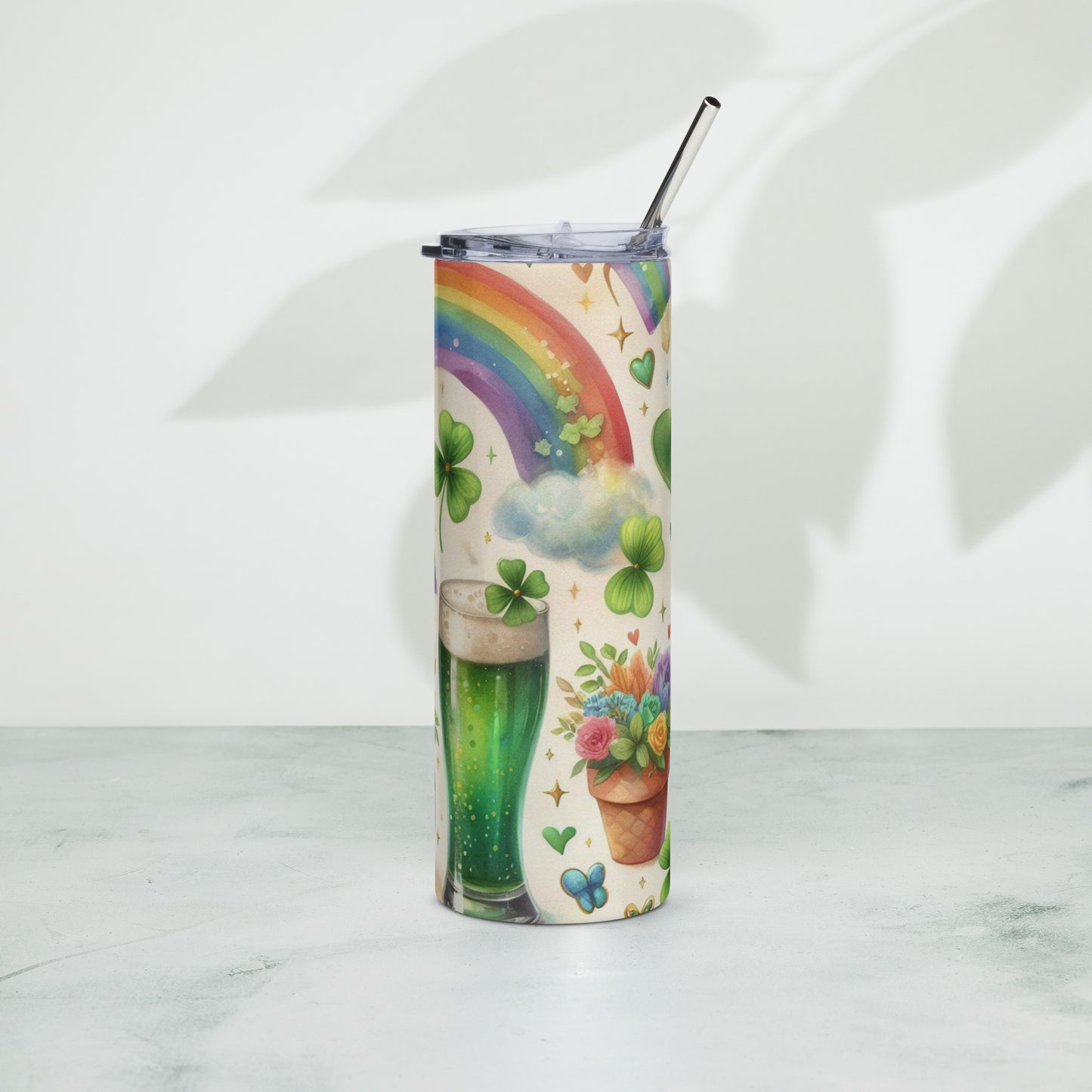 Stainless steel tumbler - St Patty's Day Rainbow 23