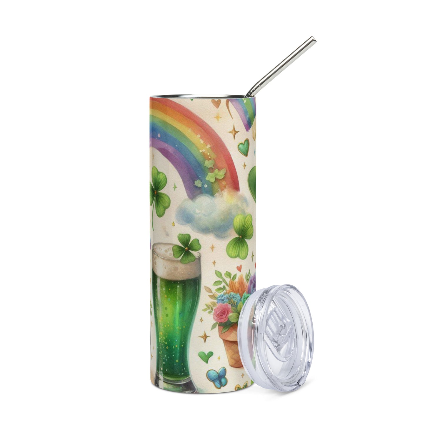 Stainless steel tumbler - St Patty's Day Rainbow 23