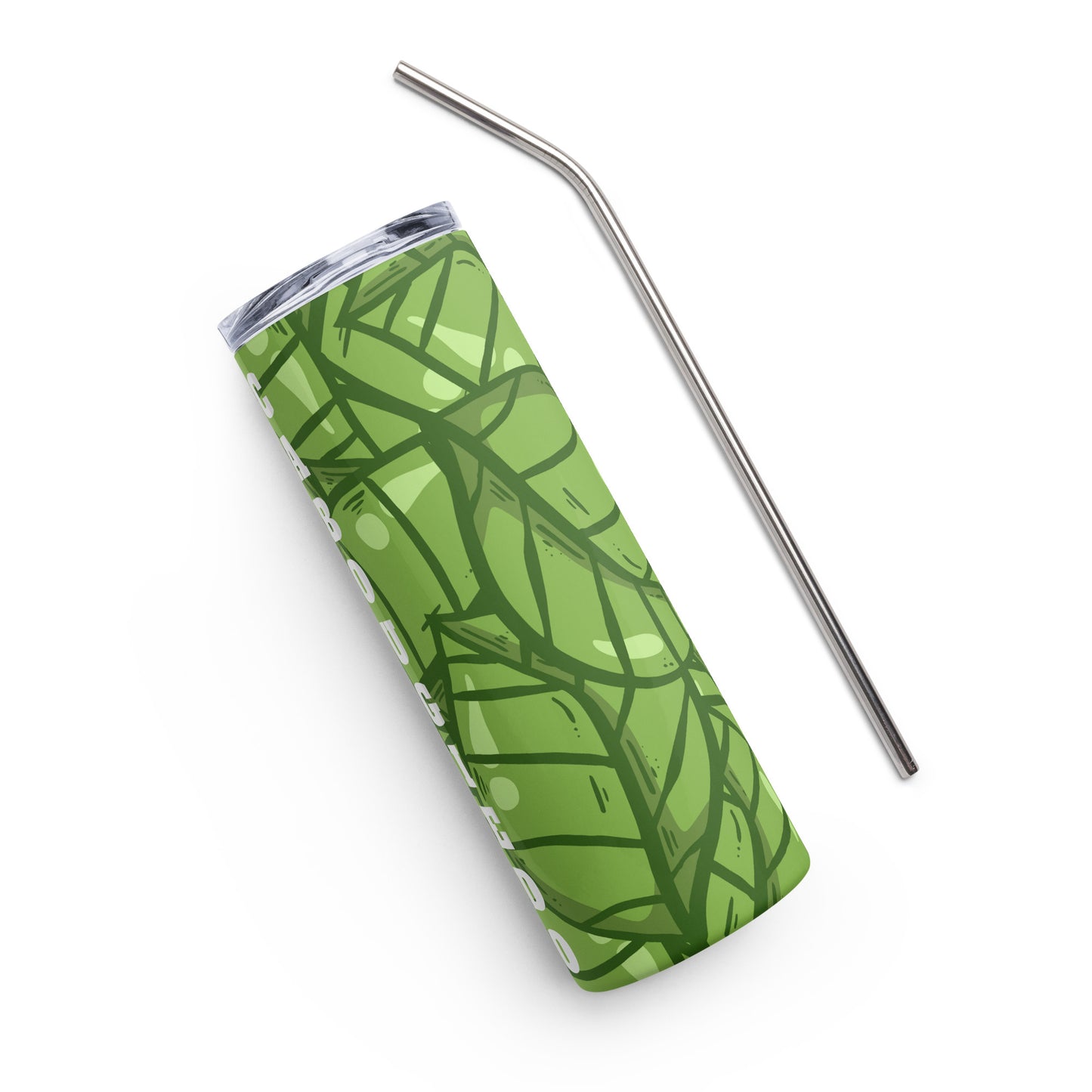 Stainless steel tumbler - CaBougieDo Green Leaf