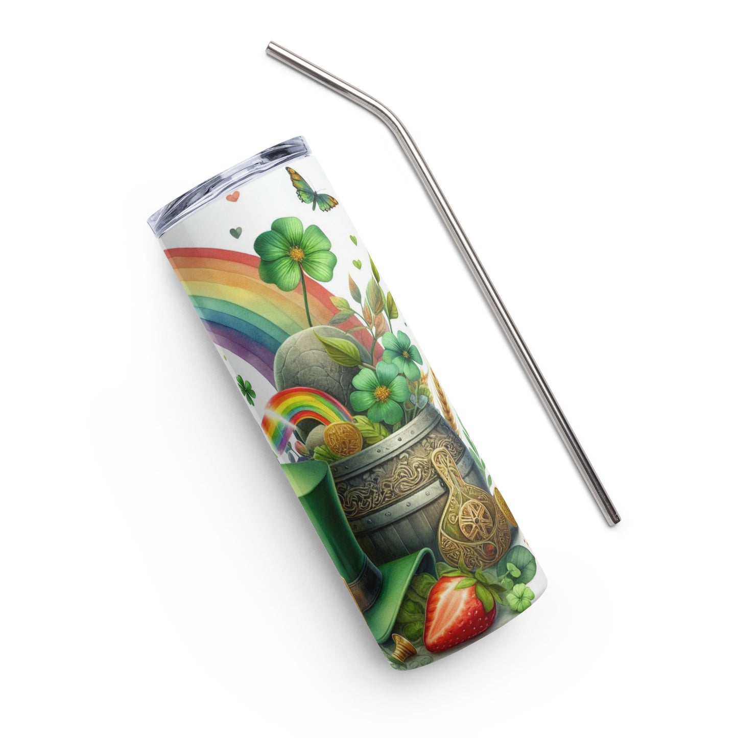 Stainless steel tumbler - St Patty's Day Rainbow 24