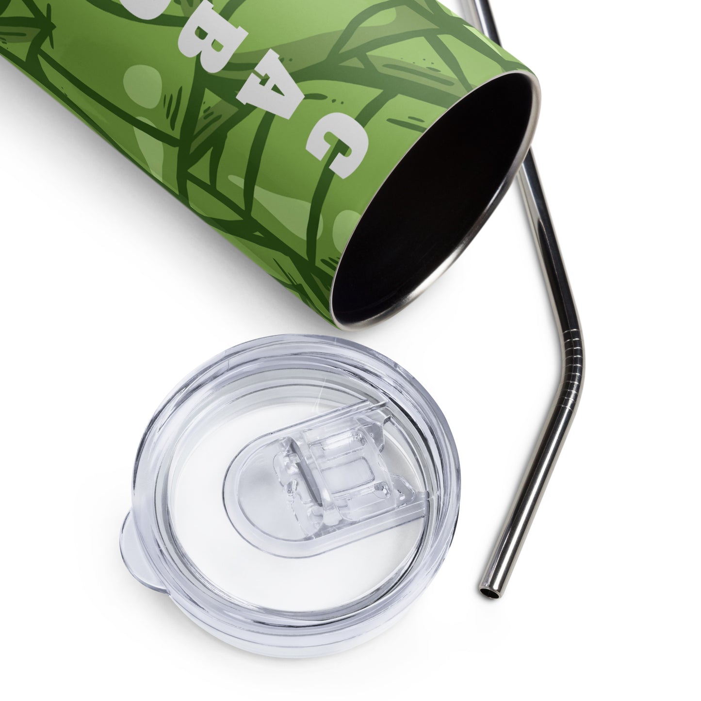 Stainless steel tumbler - CaBougieDo Green Leaf