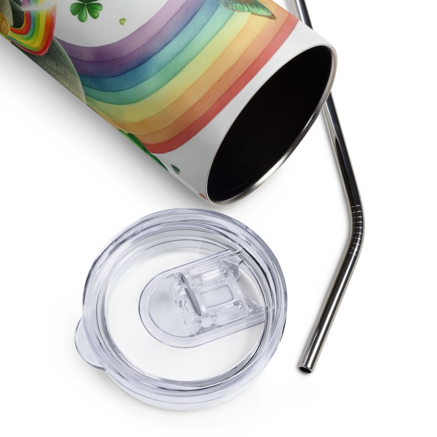 Stainless steel tumbler - St Patty's Day Rainbow 24