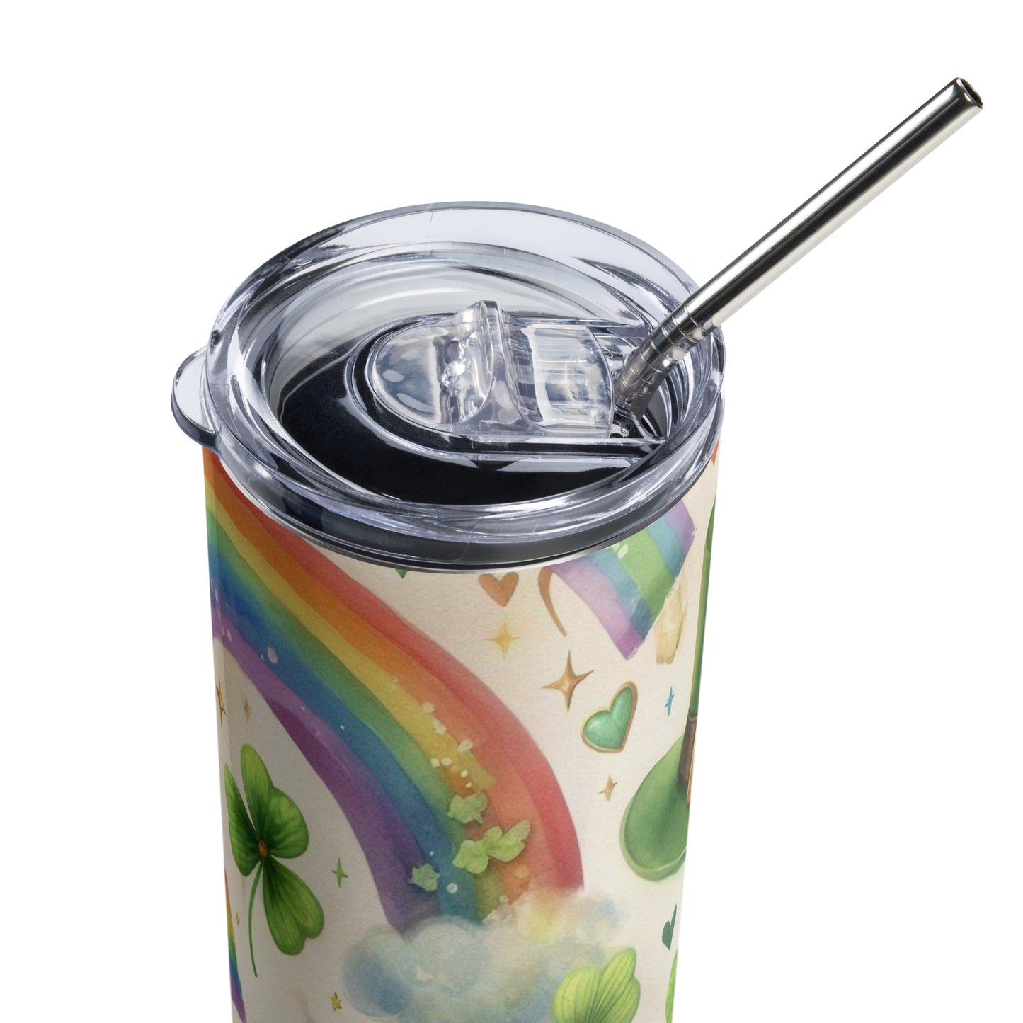 Stainless steel tumbler - St Patty's Day Rainbow 23