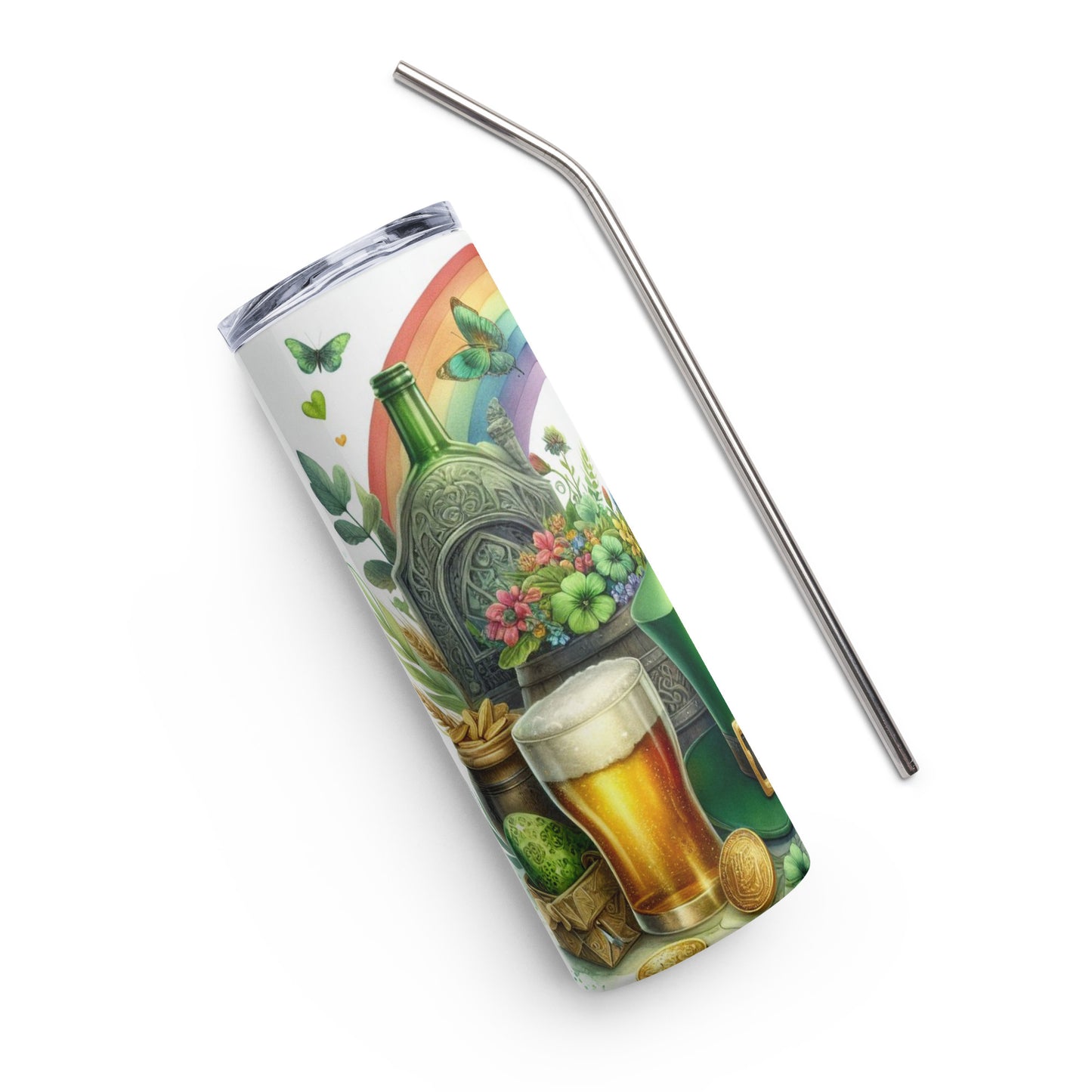 Stainless steel tumbler - St Patty's Day Rainbow 24