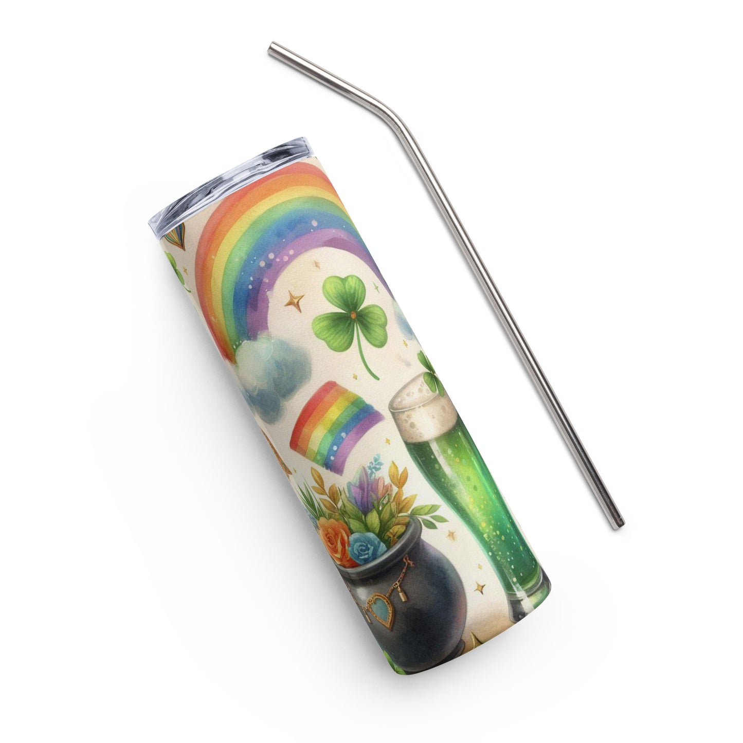 Stainless steel tumbler - St Patty's Day Rainbow 23