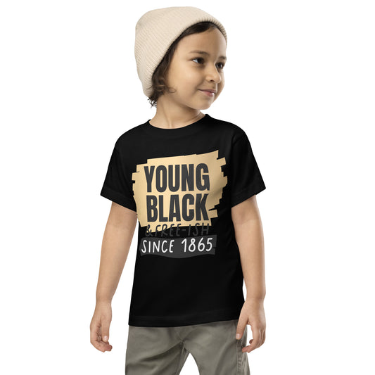 Toddler Short Sleeve Tee -  Juneteenth Young Black Freeish Since 1865