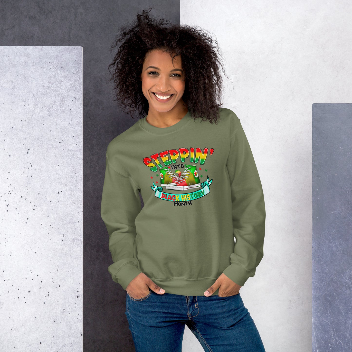 Unisex Sweatshirt - Steppin Into Black History Month