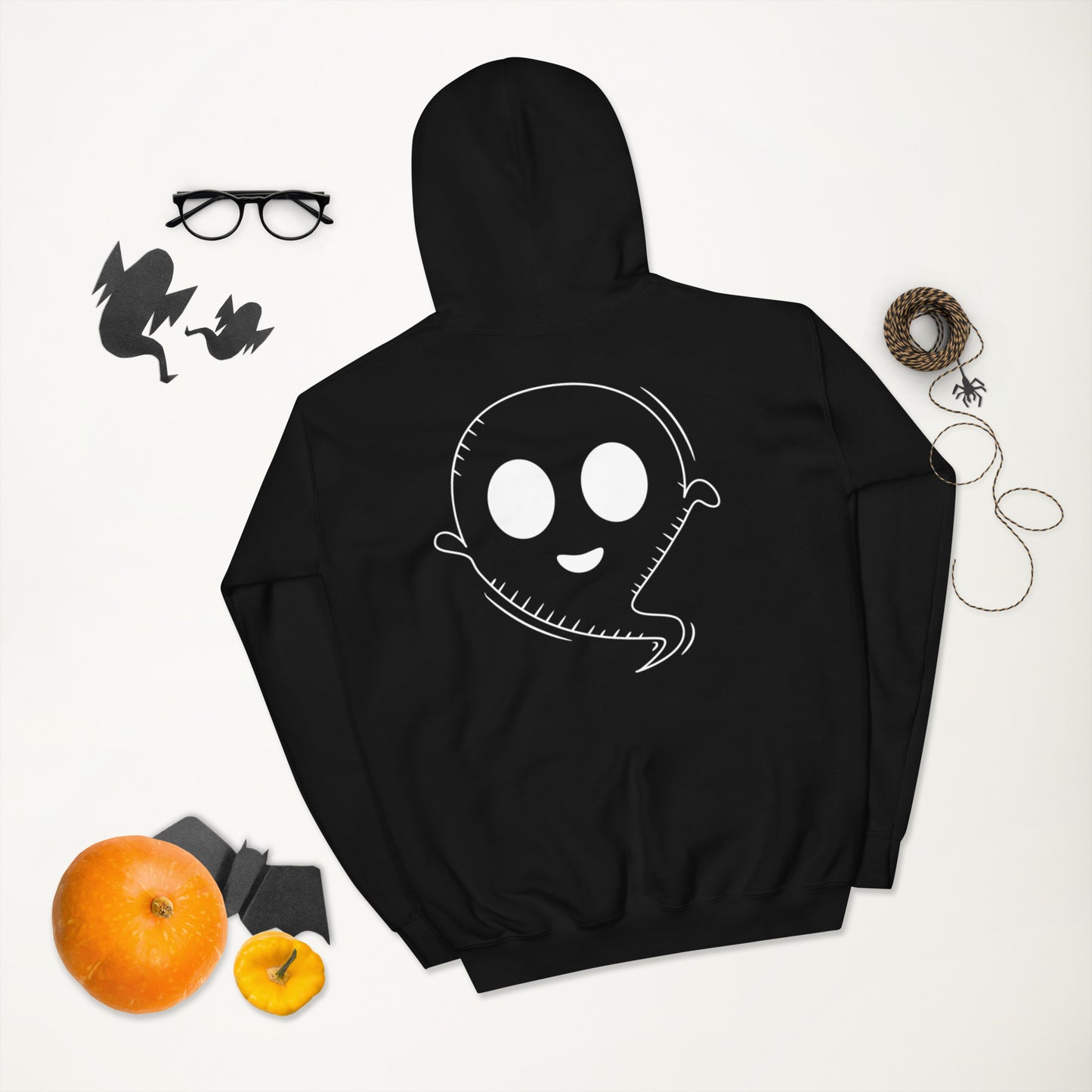 Unisex Hoodie - Halloween Ghost Black Hoodie