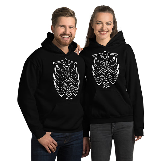 Unisex Hoodie - Halloween Skeleton Black Hoodie