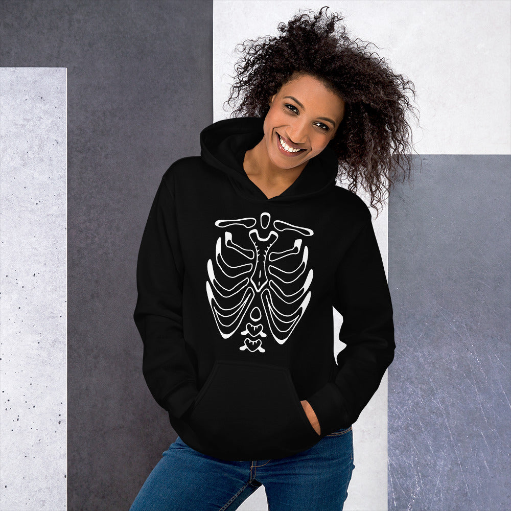 Unisex Hoodie - Halloween Skeleton Black Hoodie