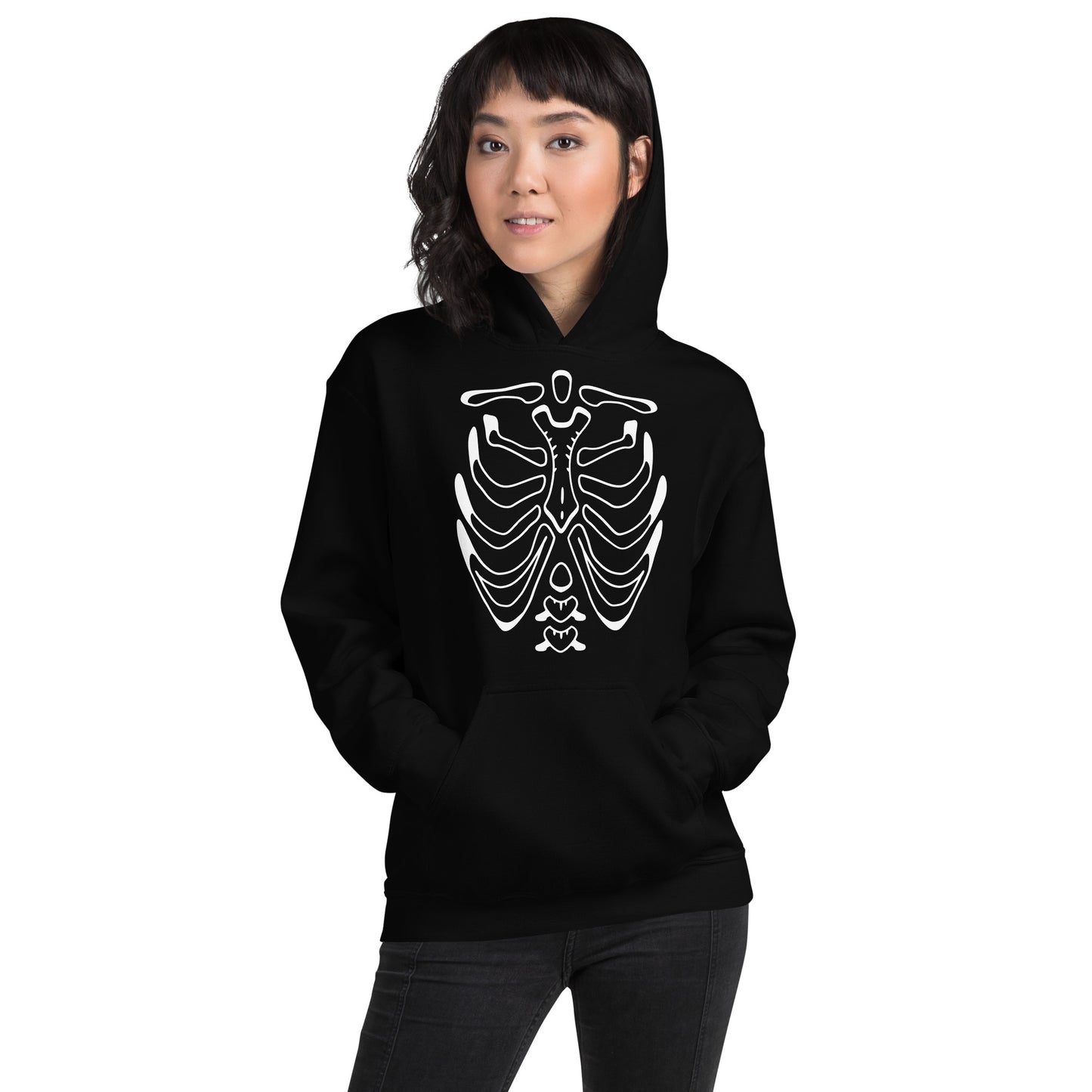 Unisex Hoodie - Halloween Skeleton Black Hoodie