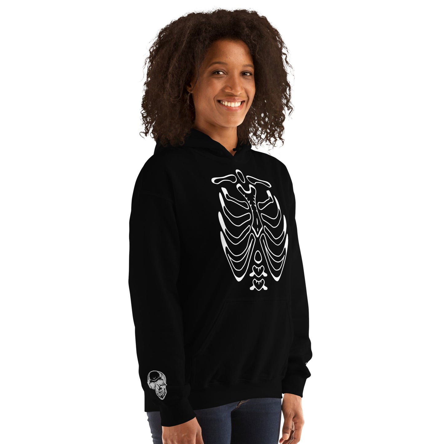 Unisex Hoodie - Halloween Skeleton Black Hoodie