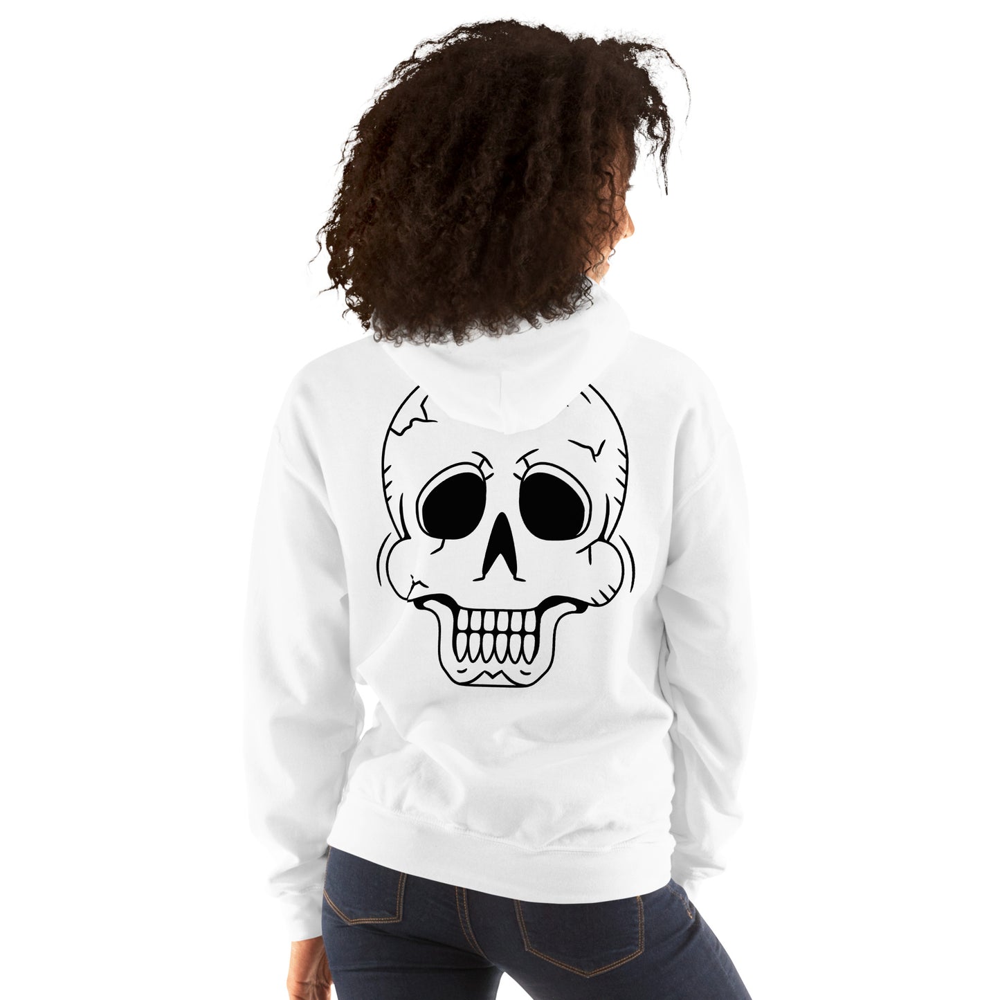 Unisex Hoodie - Halloween Skeleton White Hoodie