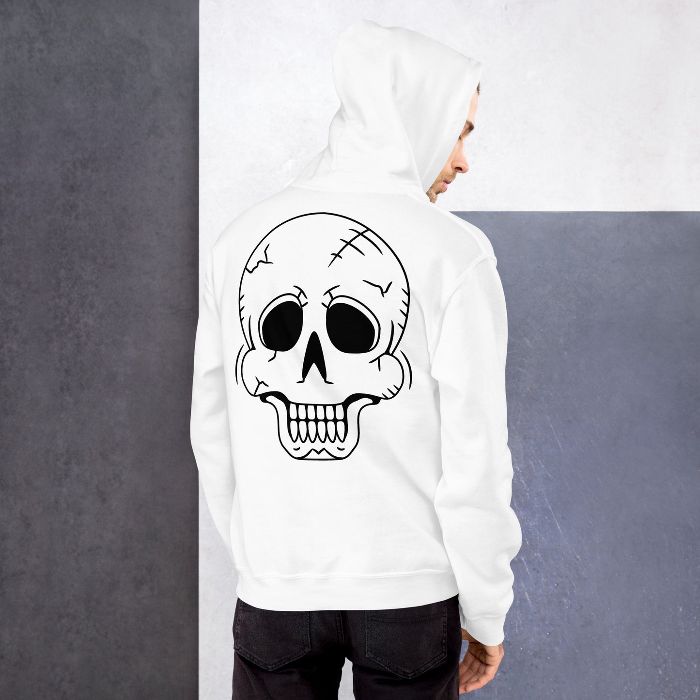 Unisex Hoodie - Halloween Skeleton White Hoodie