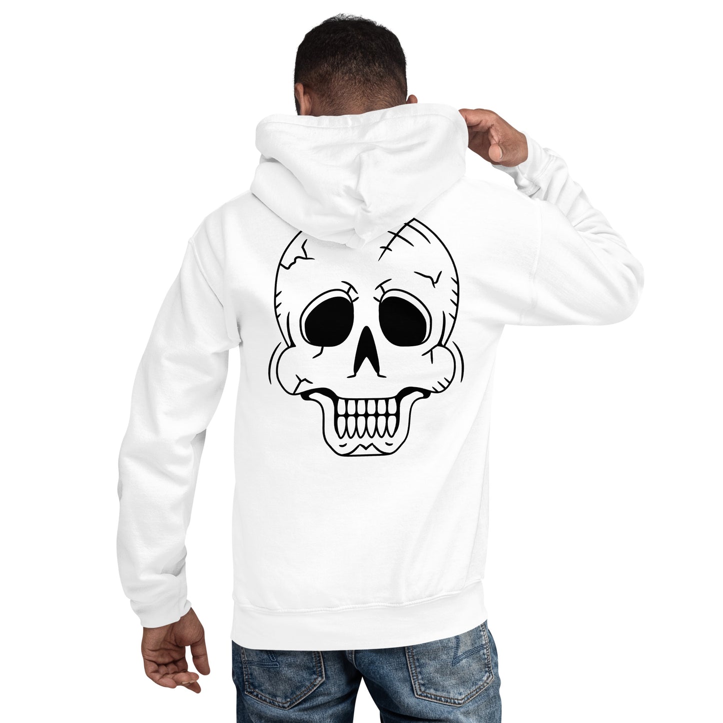 Unisex Hoodie - Halloween Skeleton White Hoodie