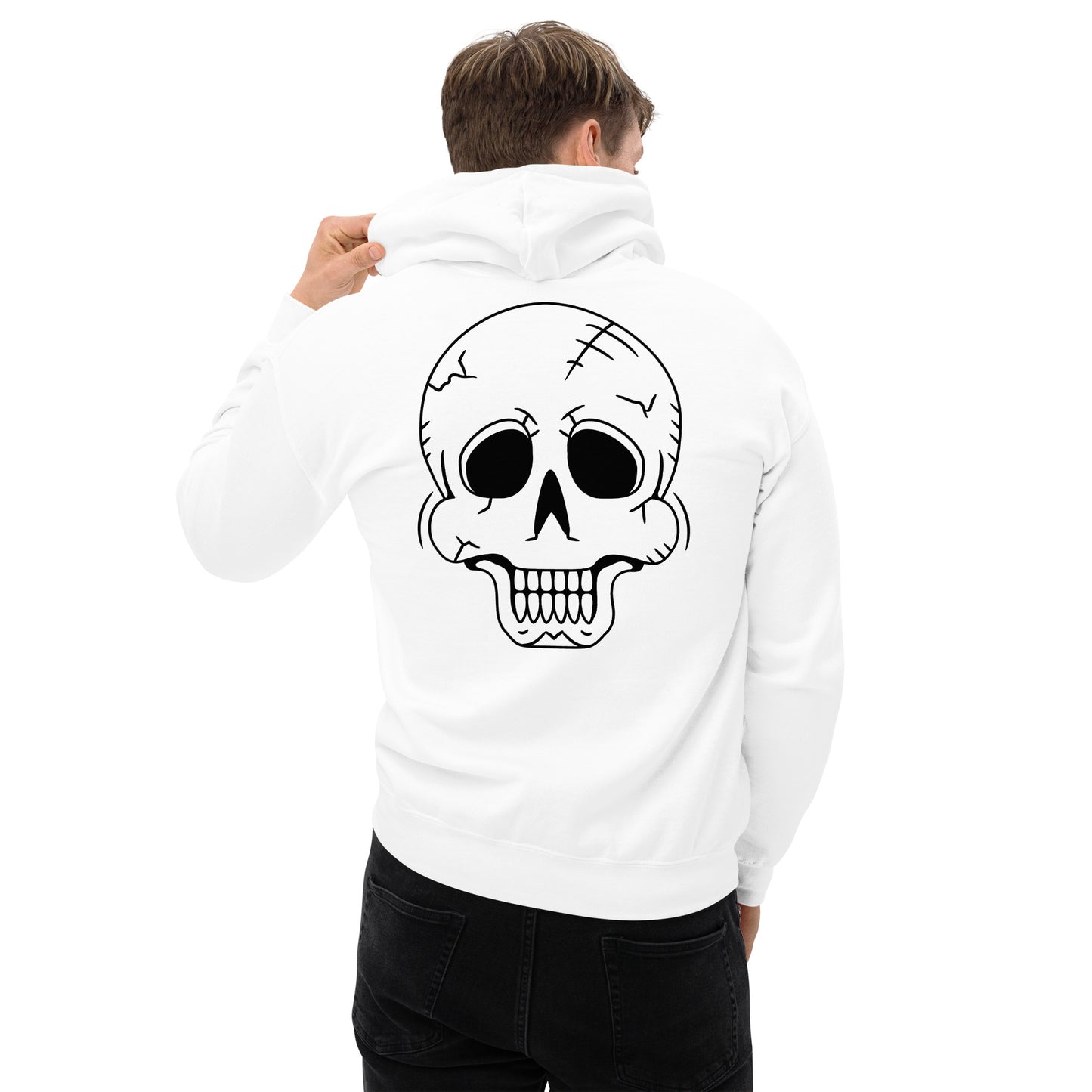 Unisex Hoodie - Halloween Skeleton White Hoodie