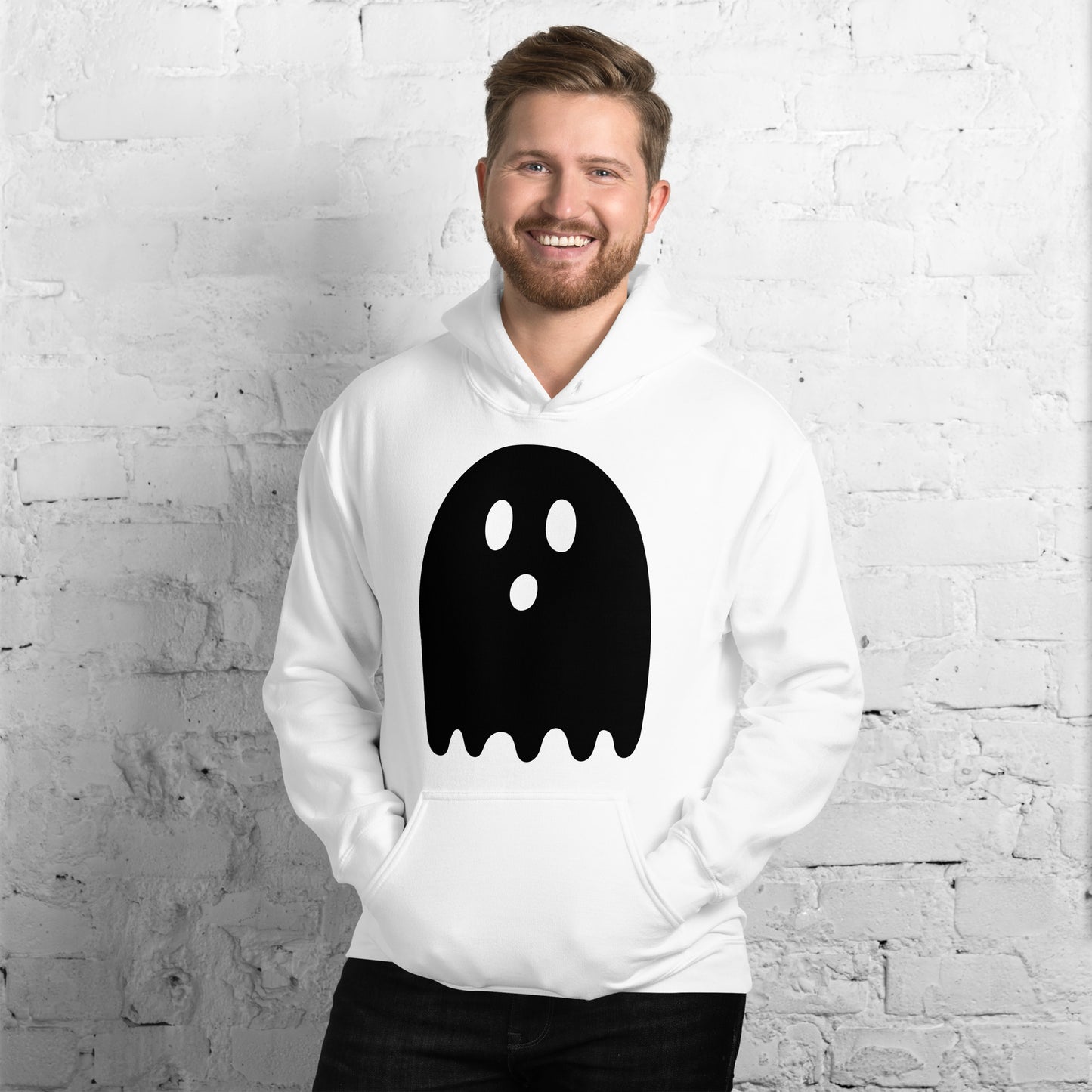 Unisex Hoodie - Halloween Ghost White Hoodie