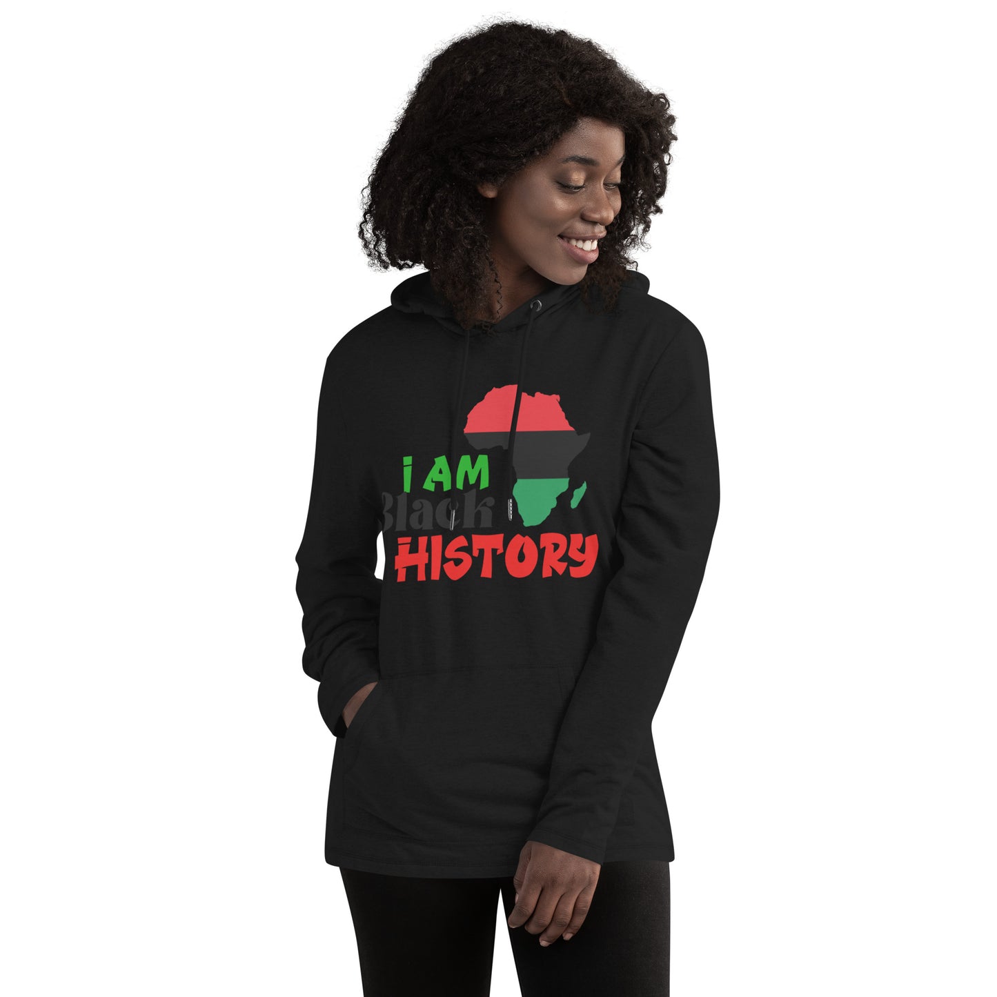 Unisex Lightweight Hoodie - I Am Black History