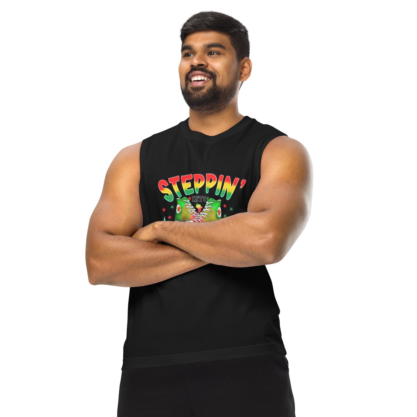 Muscle Shirt - Steppin Into Black History Month