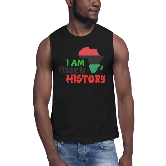 Muscle Shirt - I Am Black History