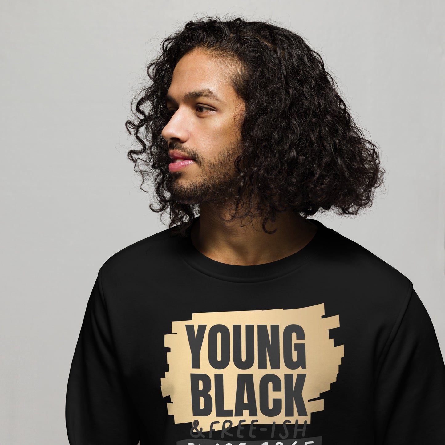 Unisex organic sweatshirt - Young Black Freeish Since 1865