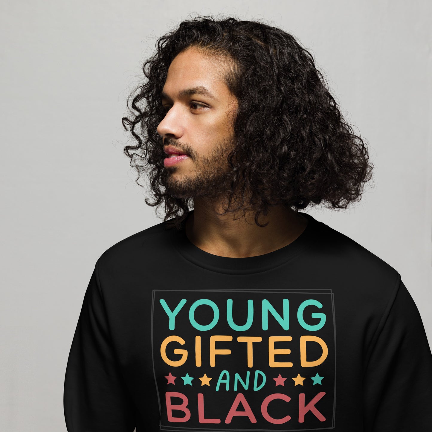 Unisex organic sweatshirt - Young Gifted and Black