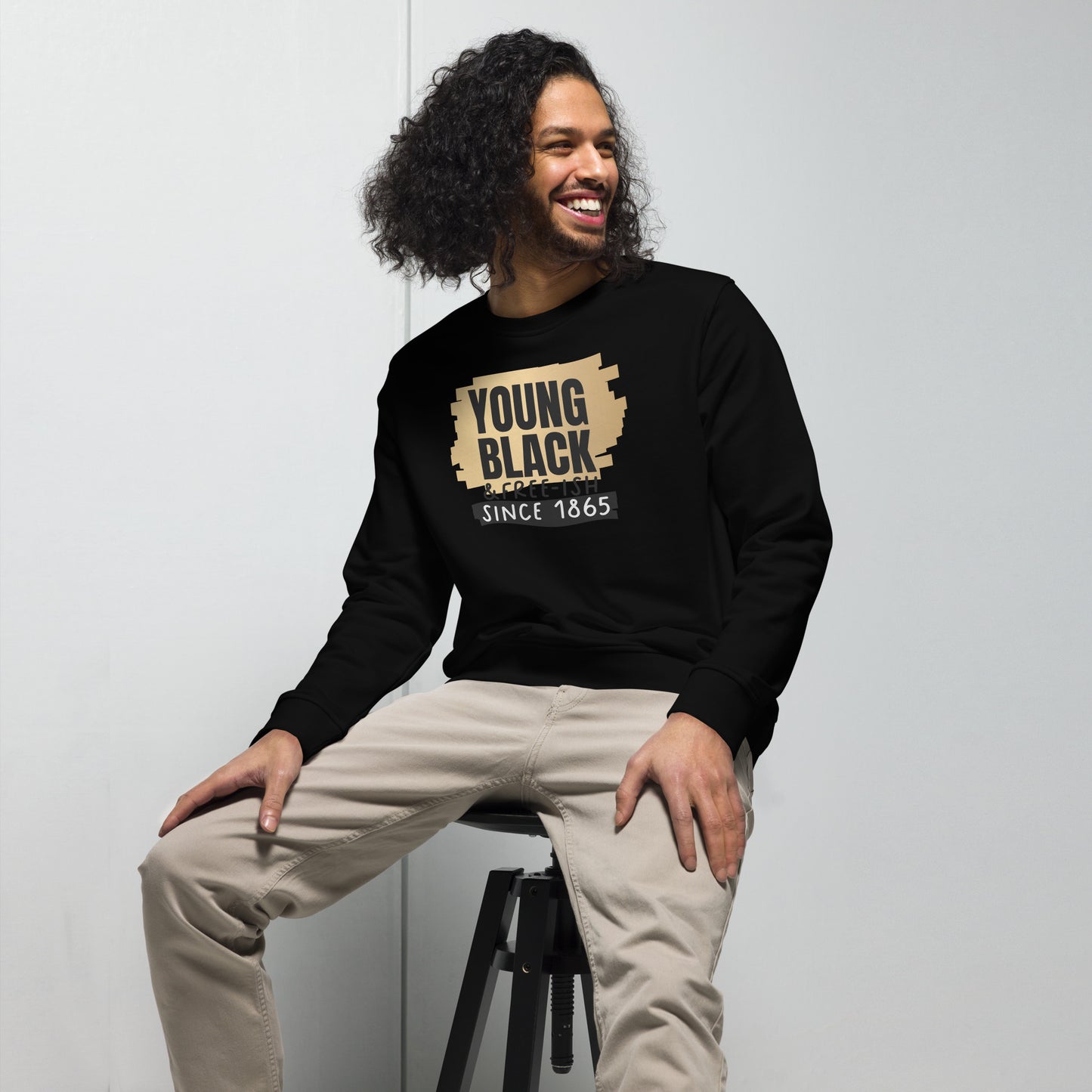 Unisex organic sweatshirt - Young Black Freeish Since 1865