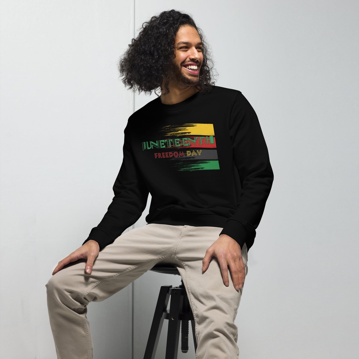 Unisex organic sweatshirt - Juneteenth Freedom Paint Splash