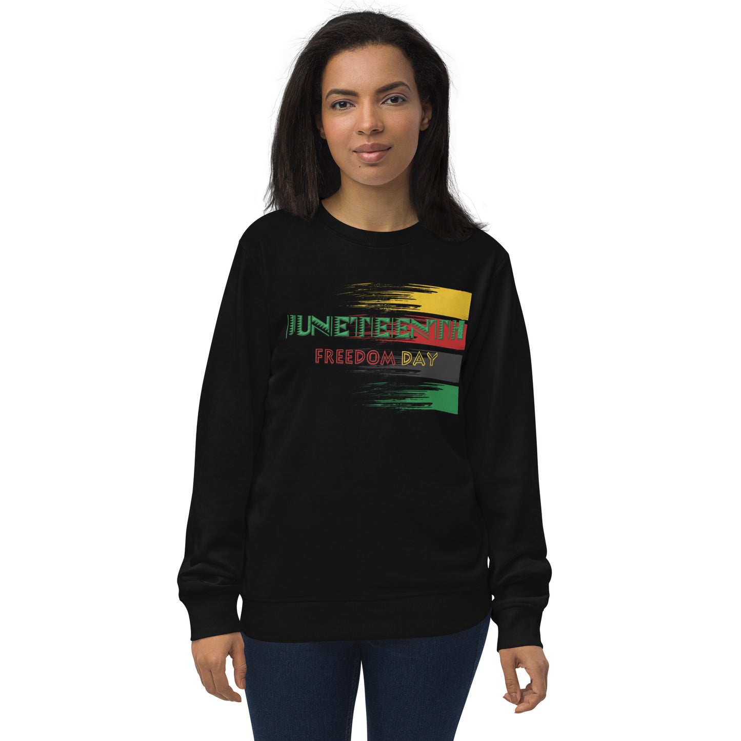 Unisex organic sweatshirt - Juneteenth Freedom Paint Splash