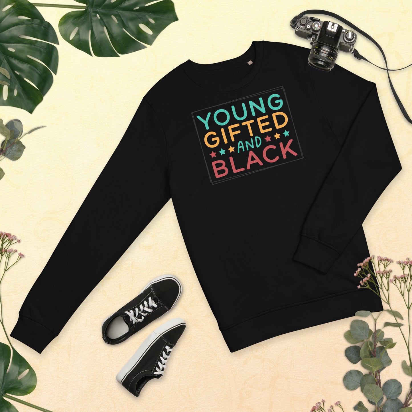 Unisex organic sweatshirt - Young Gifted and Black