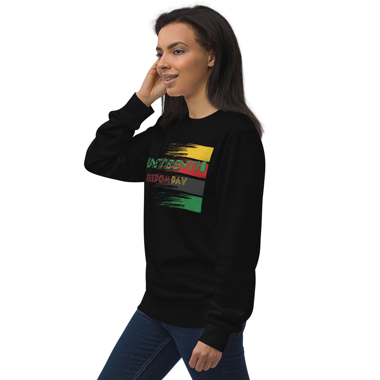 Unisex organic sweatshirt - Juneteenth Freedom Paint Splash