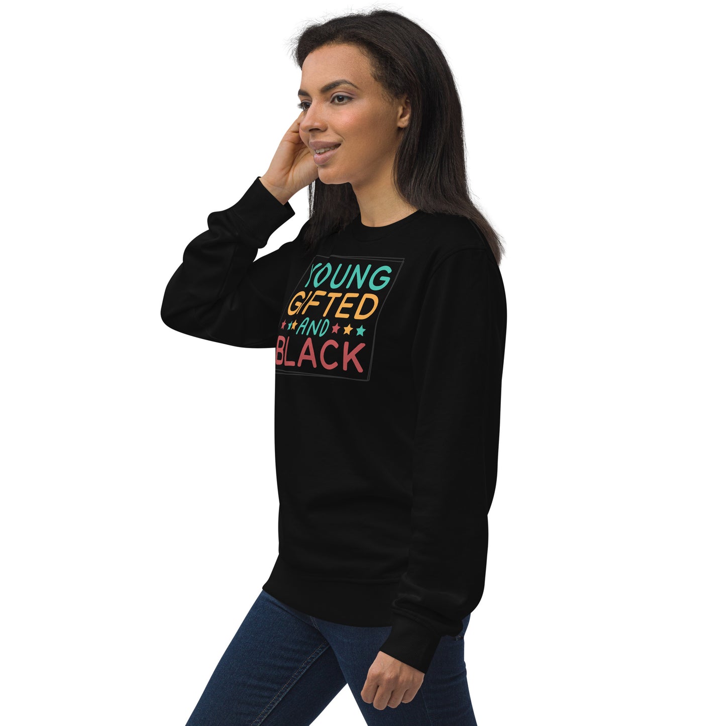 Unisex organic sweatshirt - Young Gifted and Black