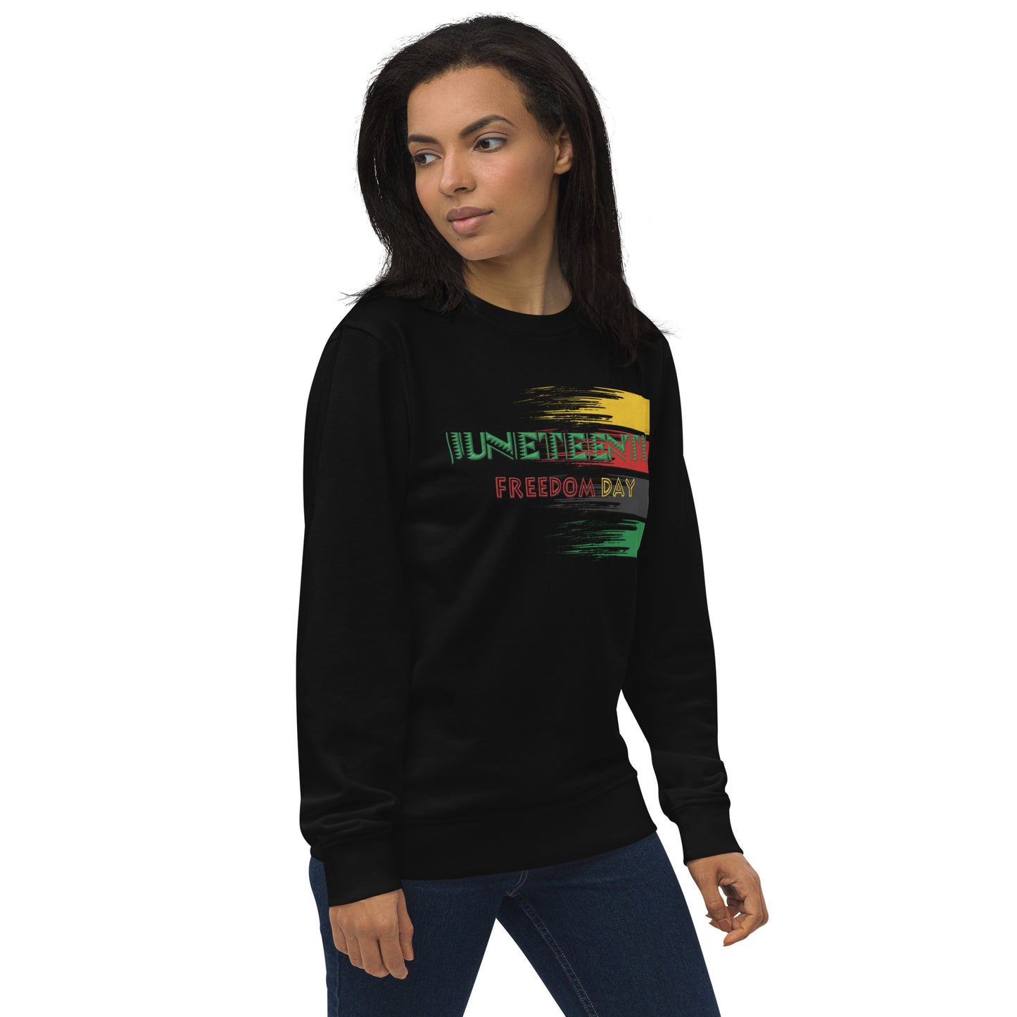 Unisex organic sweatshirt - Juneteenth Freedom Paint Splash