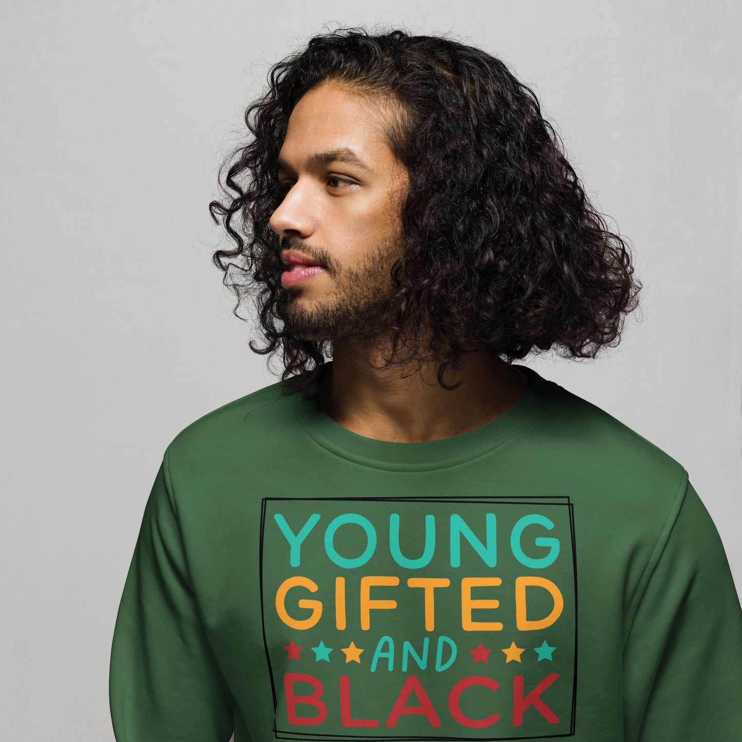 Unisex organic sweatshirt - Young Gifted and Black