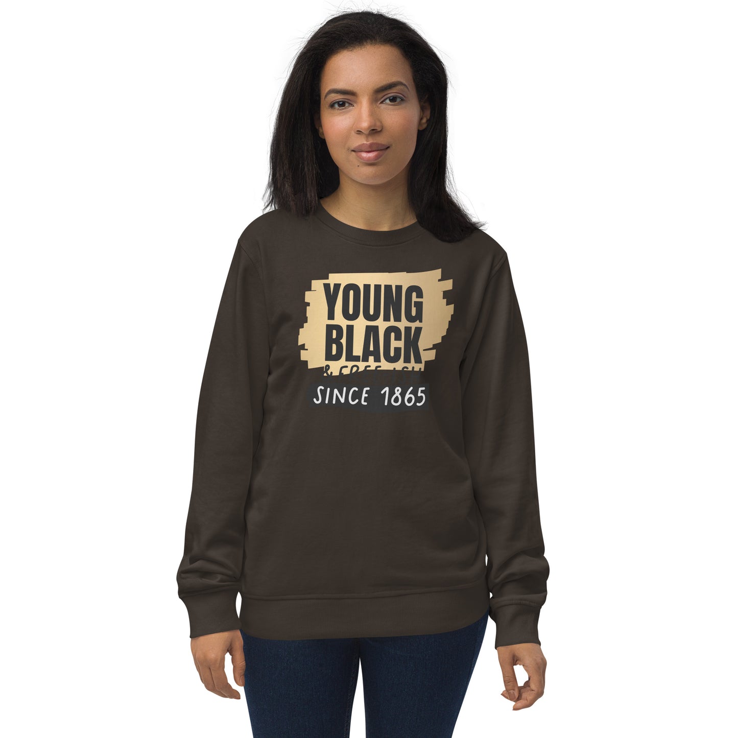 Unisex organic sweatshirt - Young Black Freeish Since 1865