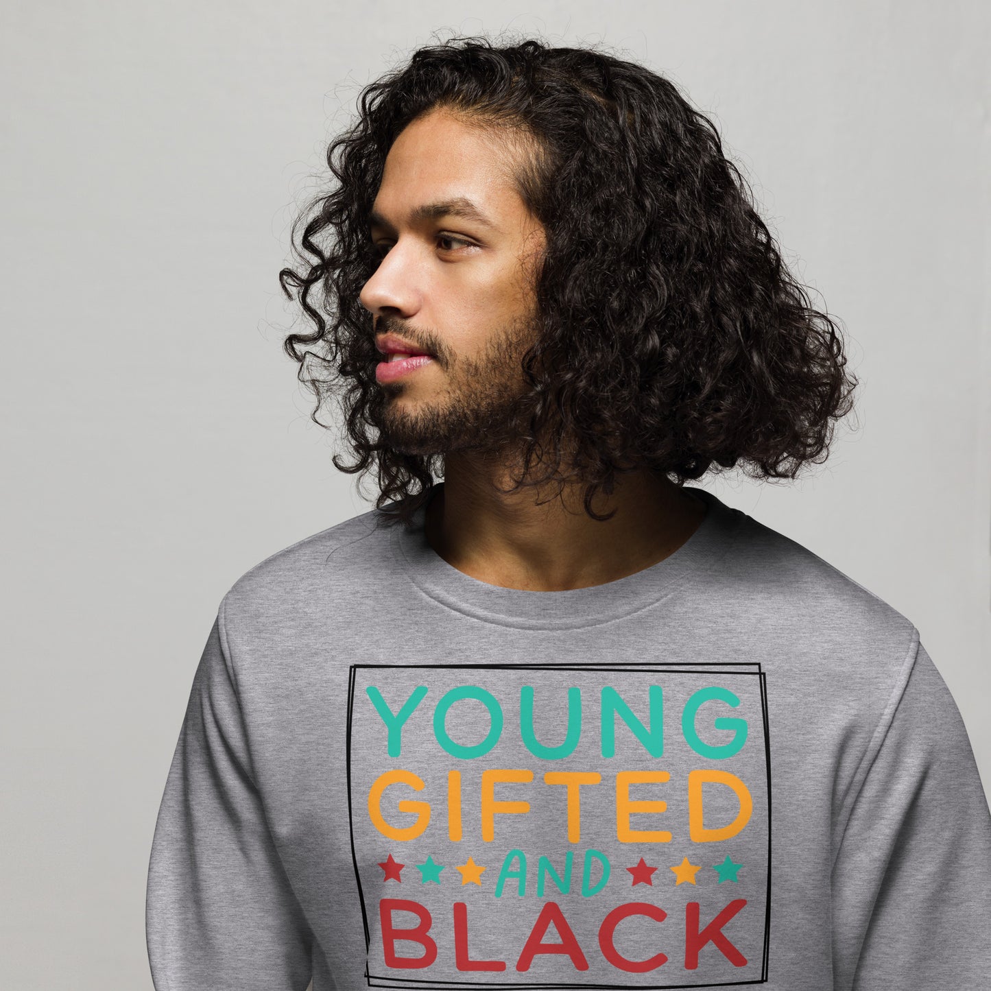 Unisex organic sweatshirt - Young Gifted and Black