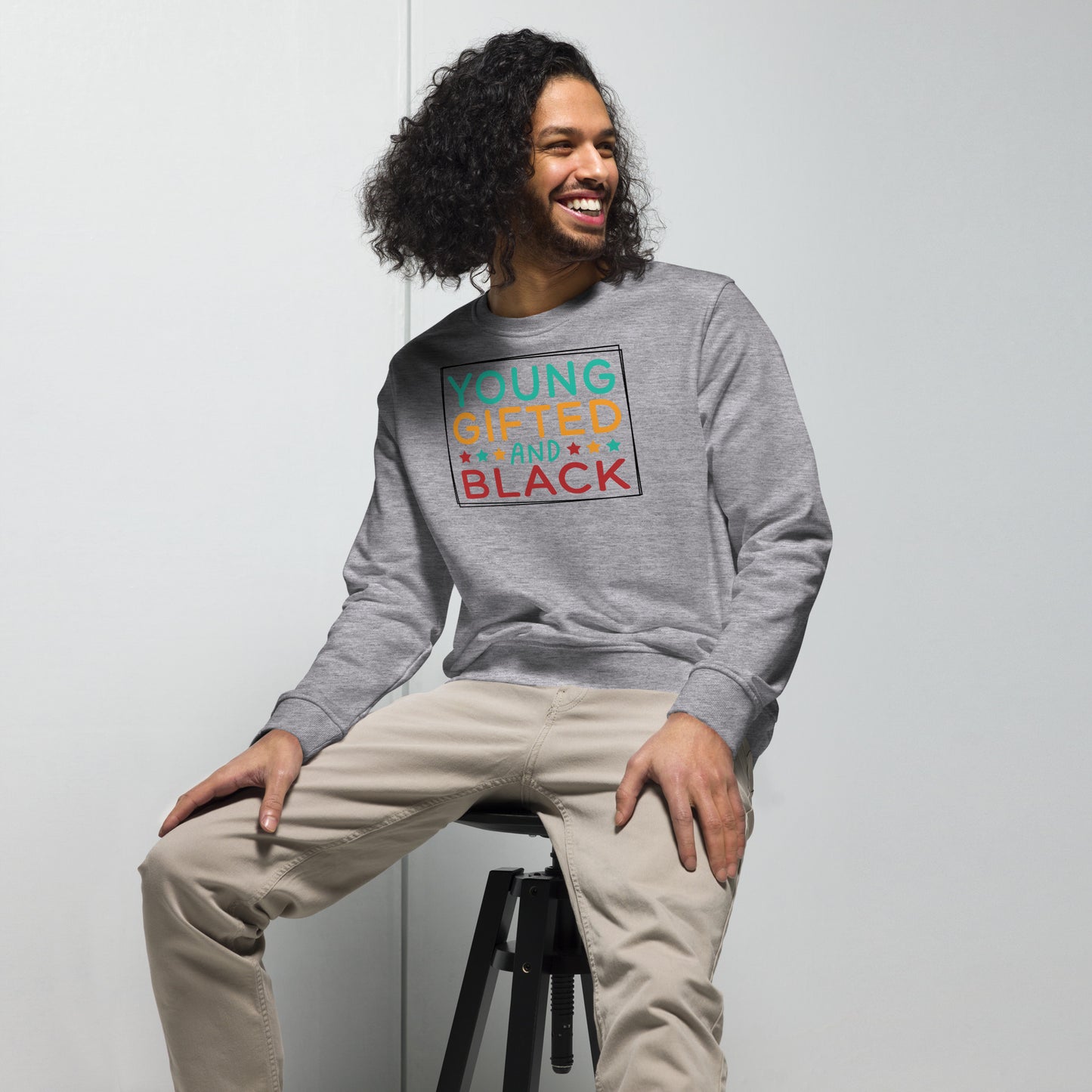 Unisex organic sweatshirt - Young Gifted and Black