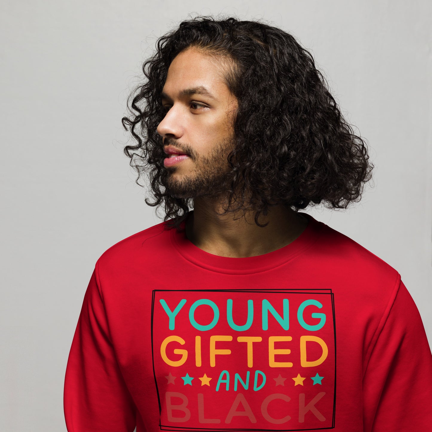 Unisex organic sweatshirt - Young Gifted and Black