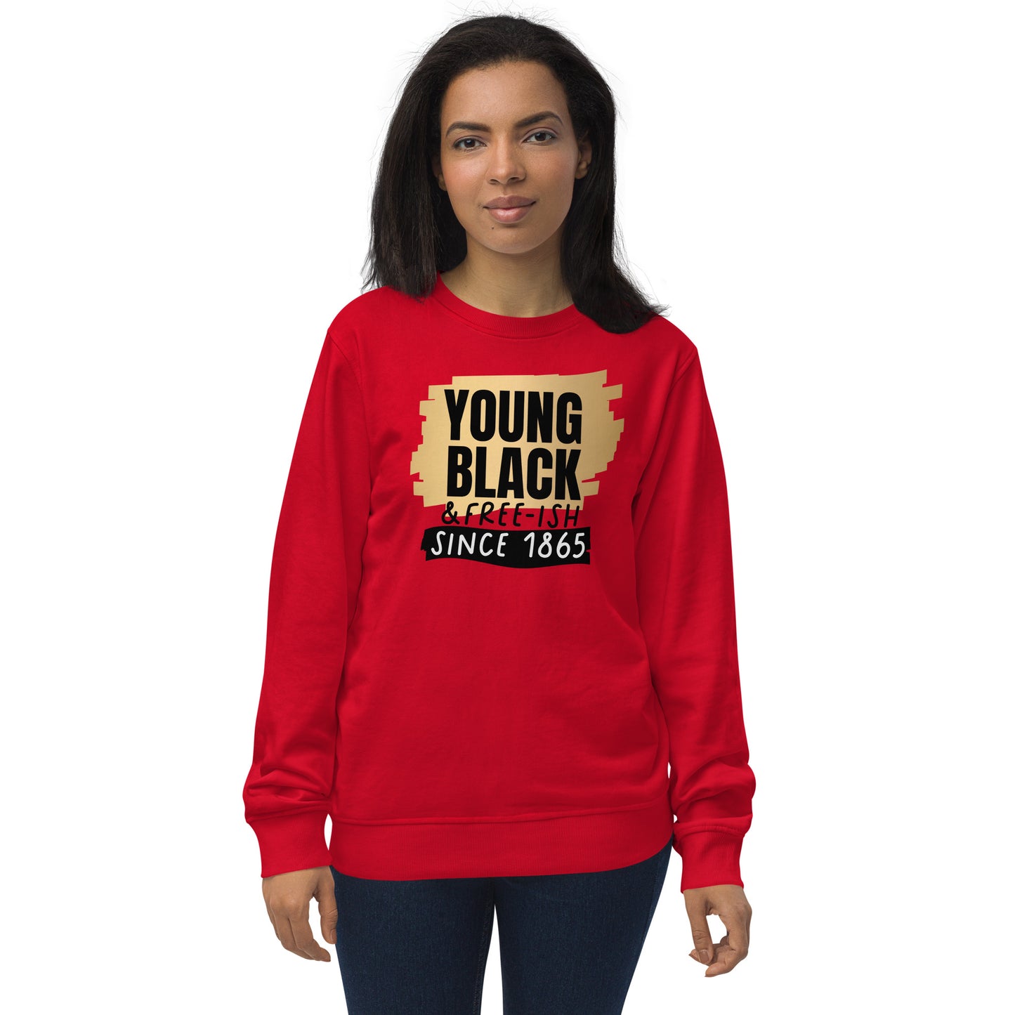 Unisex organic sweatshirt - Young Black Freeish Since 1865