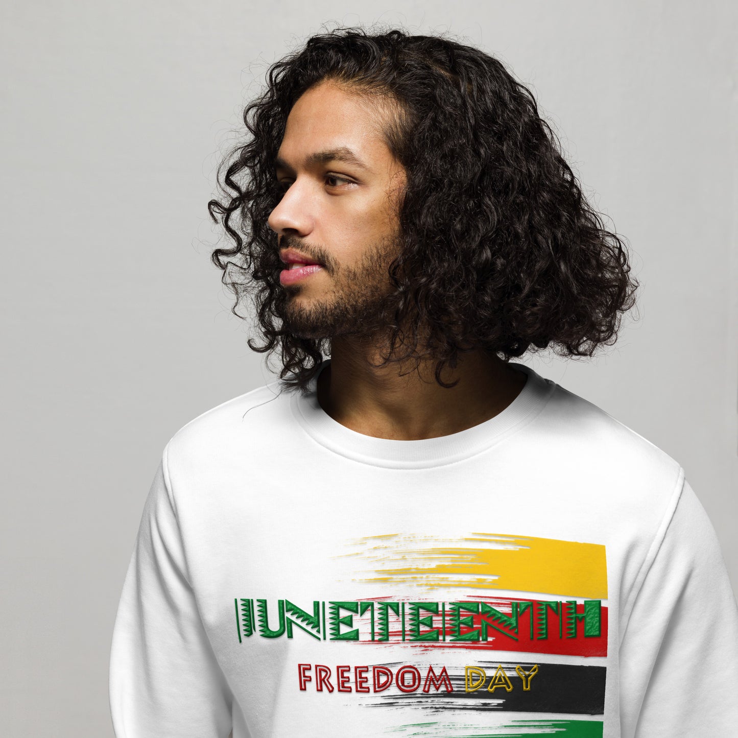 Unisex organic sweatshirt - Juneteenth Freedom Paint Splash