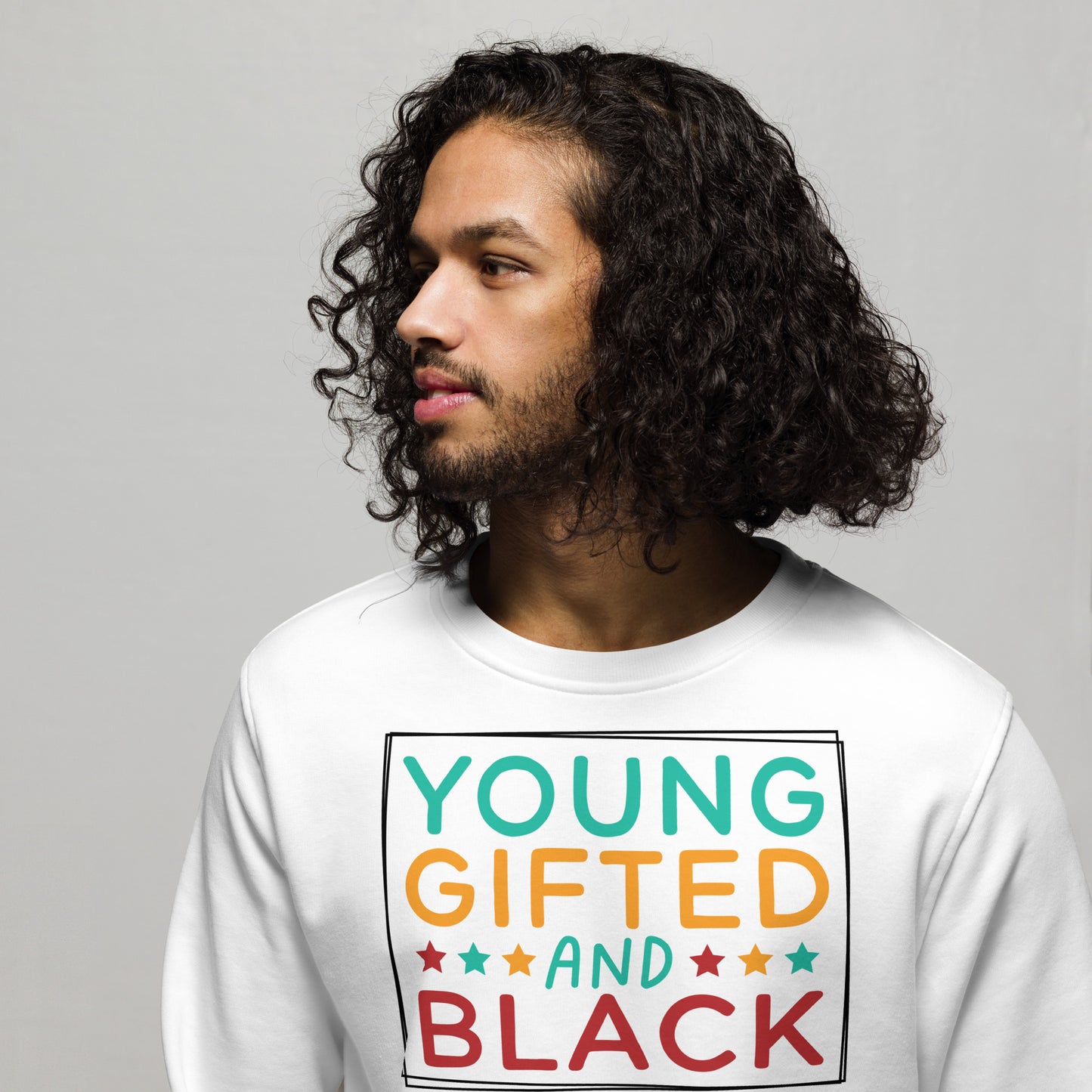 Unisex organic sweatshirt - Young Gifted and Black