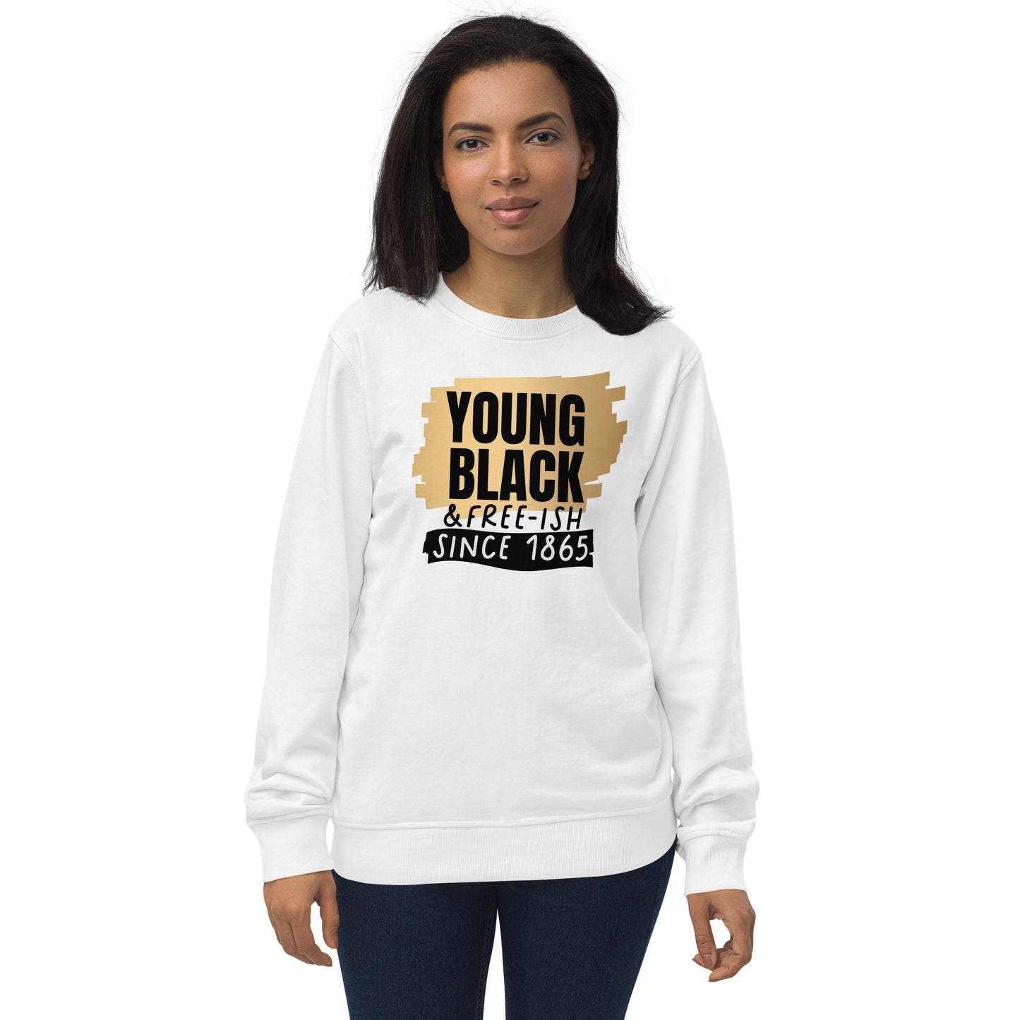 Unisex organic sweatshirt - Young Black Freeish Since 1865