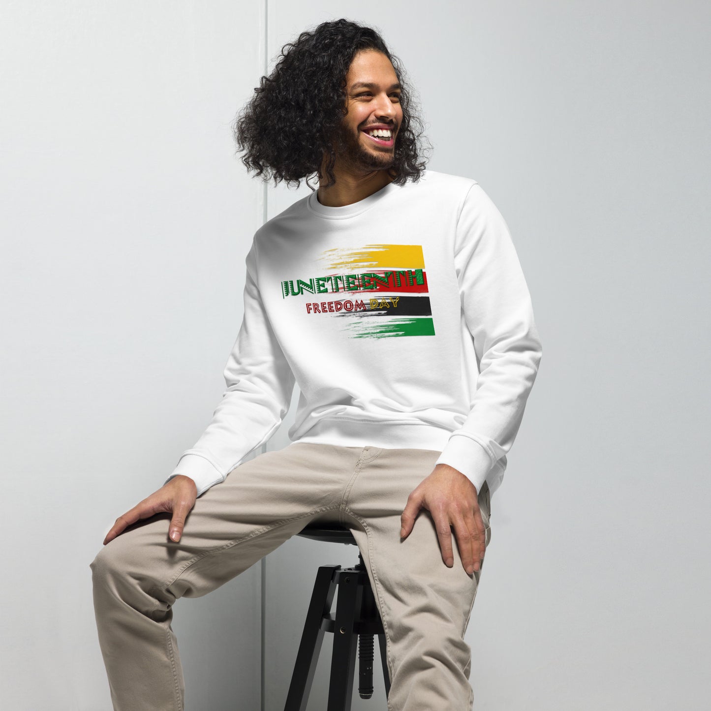 Unisex organic sweatshirt - Juneteenth Freedom Paint Splash