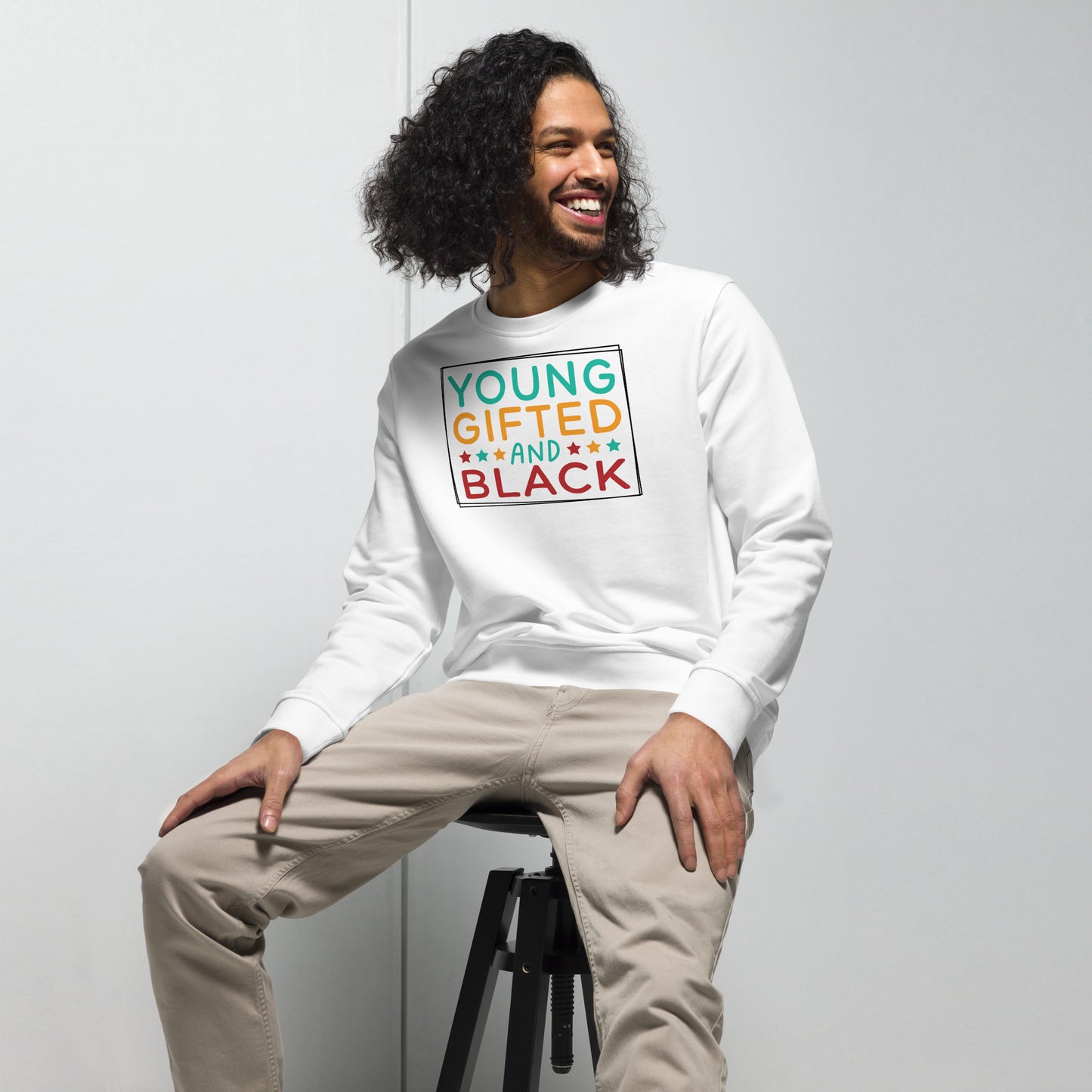 Unisex organic sweatshirt - Young Gifted and Black