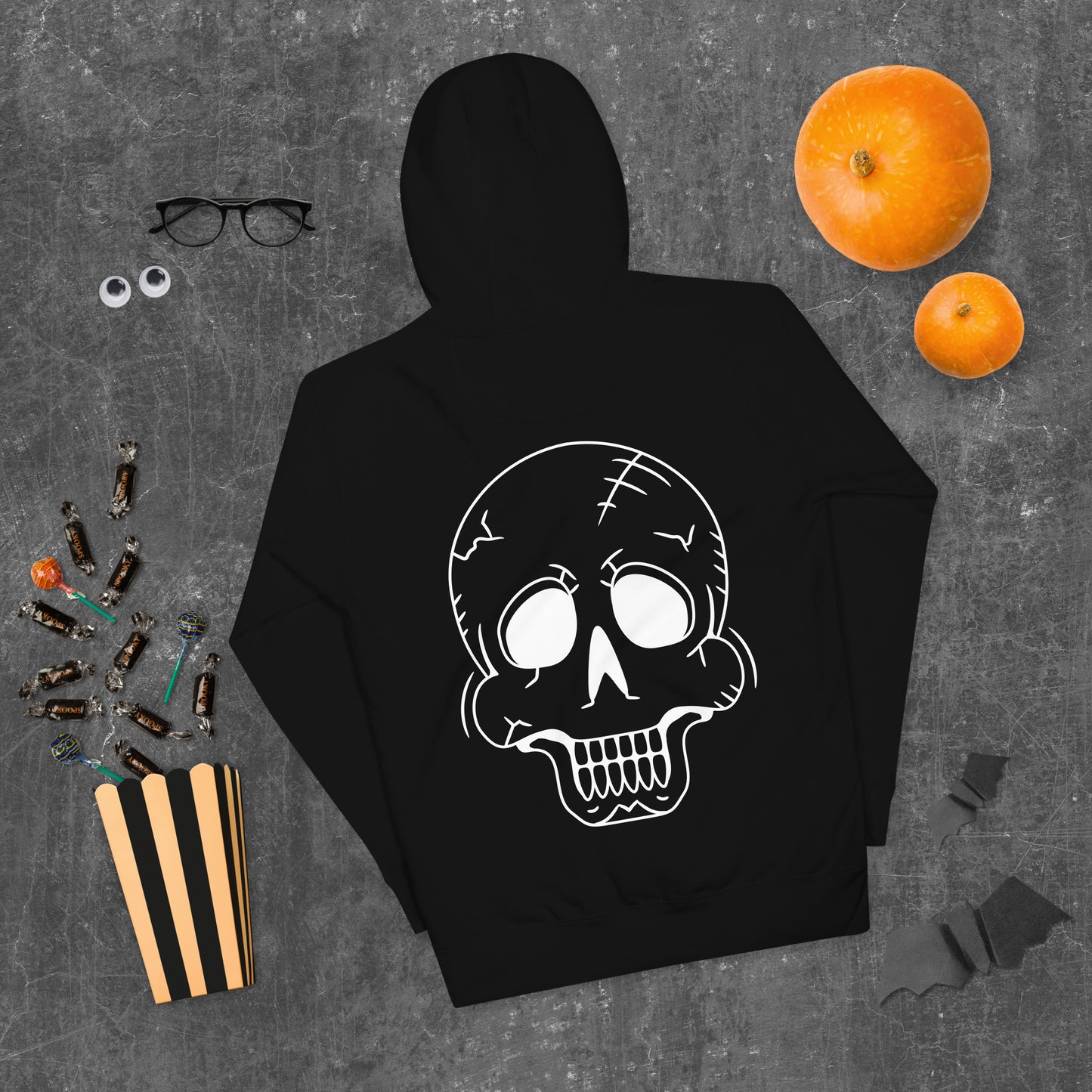 Unisex Hoodie - Halloween Skeleton Black Hoodie