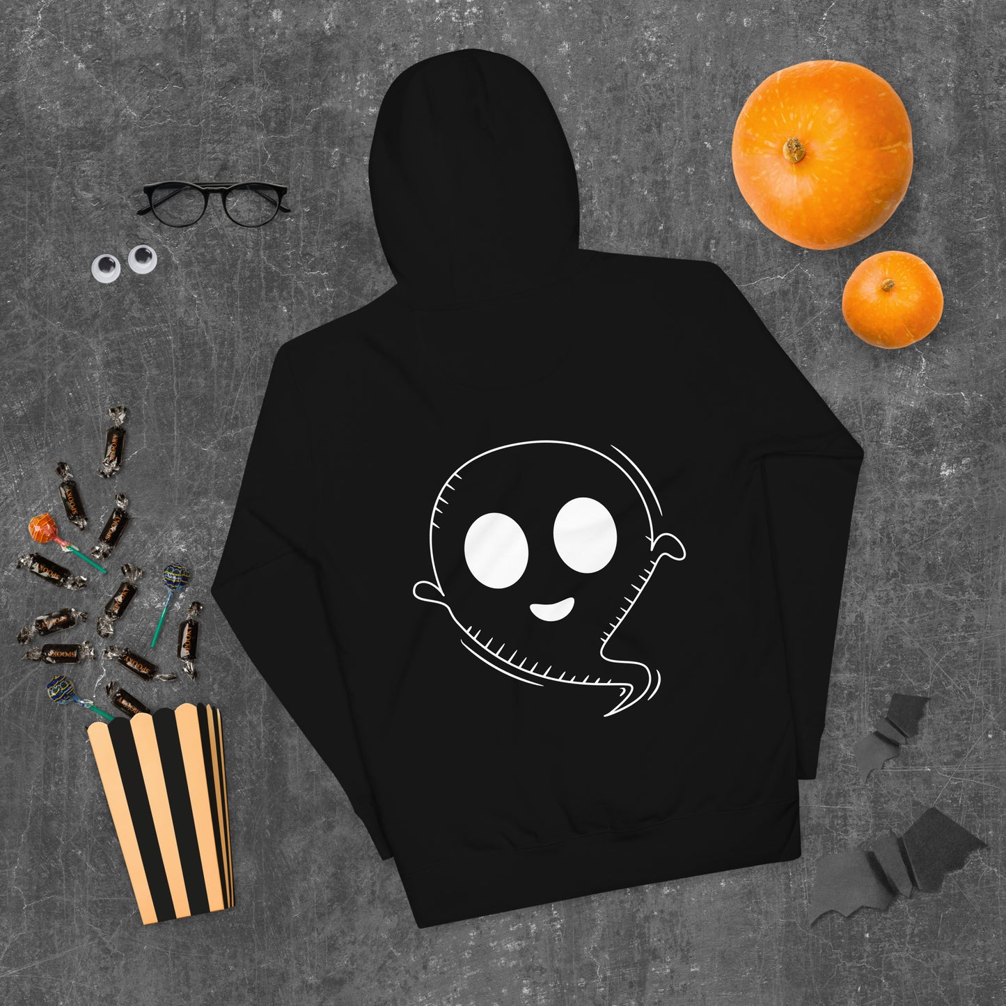 Unisex Hoodie - Halloween Ghost Black Hoodie