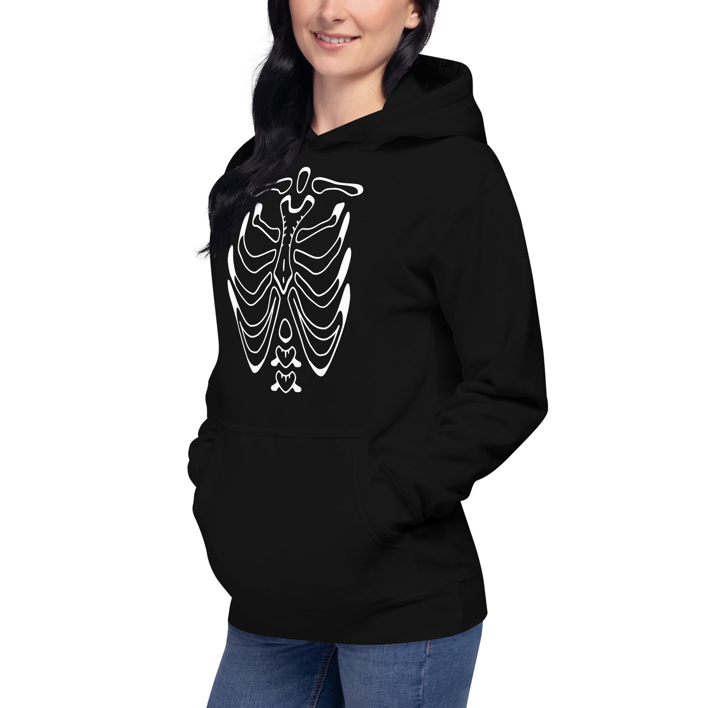 Unisex Hoodie - Halloween Skeleton Black Hoodie