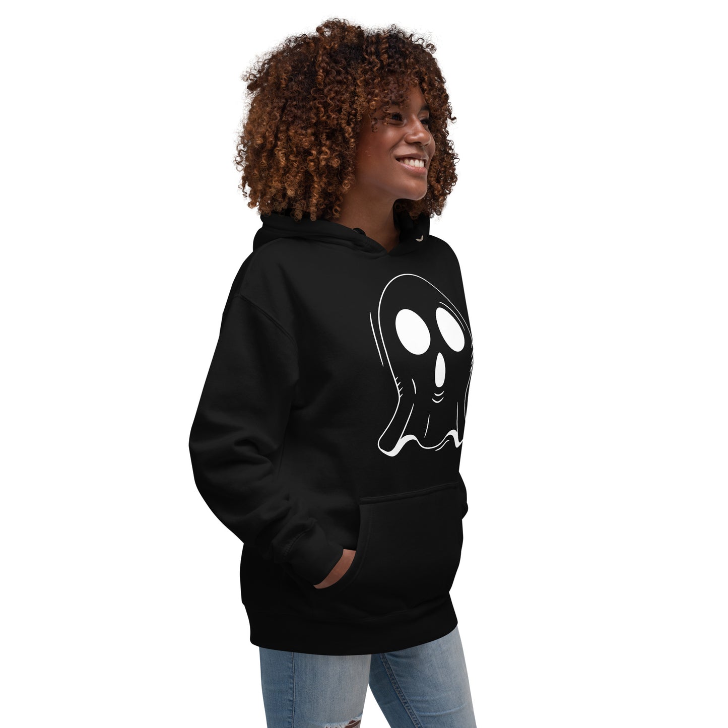 Unisex Hoodie - Halloween Ghost Black Hoodie